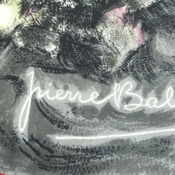 Vintage 50s BALMAIN Scarf Silk Designer Pierre Balmain Paris France Signed - Picture 6 of 8